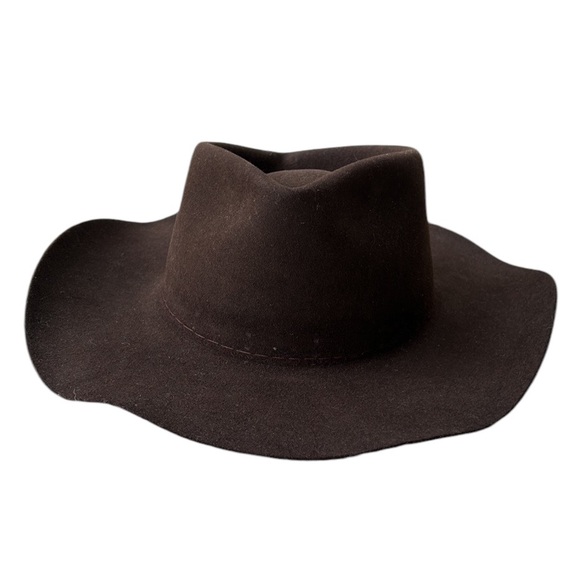 Akubra Brown Fur Felt Silver Heart Band Outback Snowy River Cattleman Hat 56 cm - Picture 16 of 16